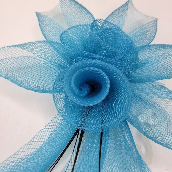 Blue Floral Fascinator Hair Clip Flower Corsage Flower Floral Hair Accessory - Picture 10 of 10